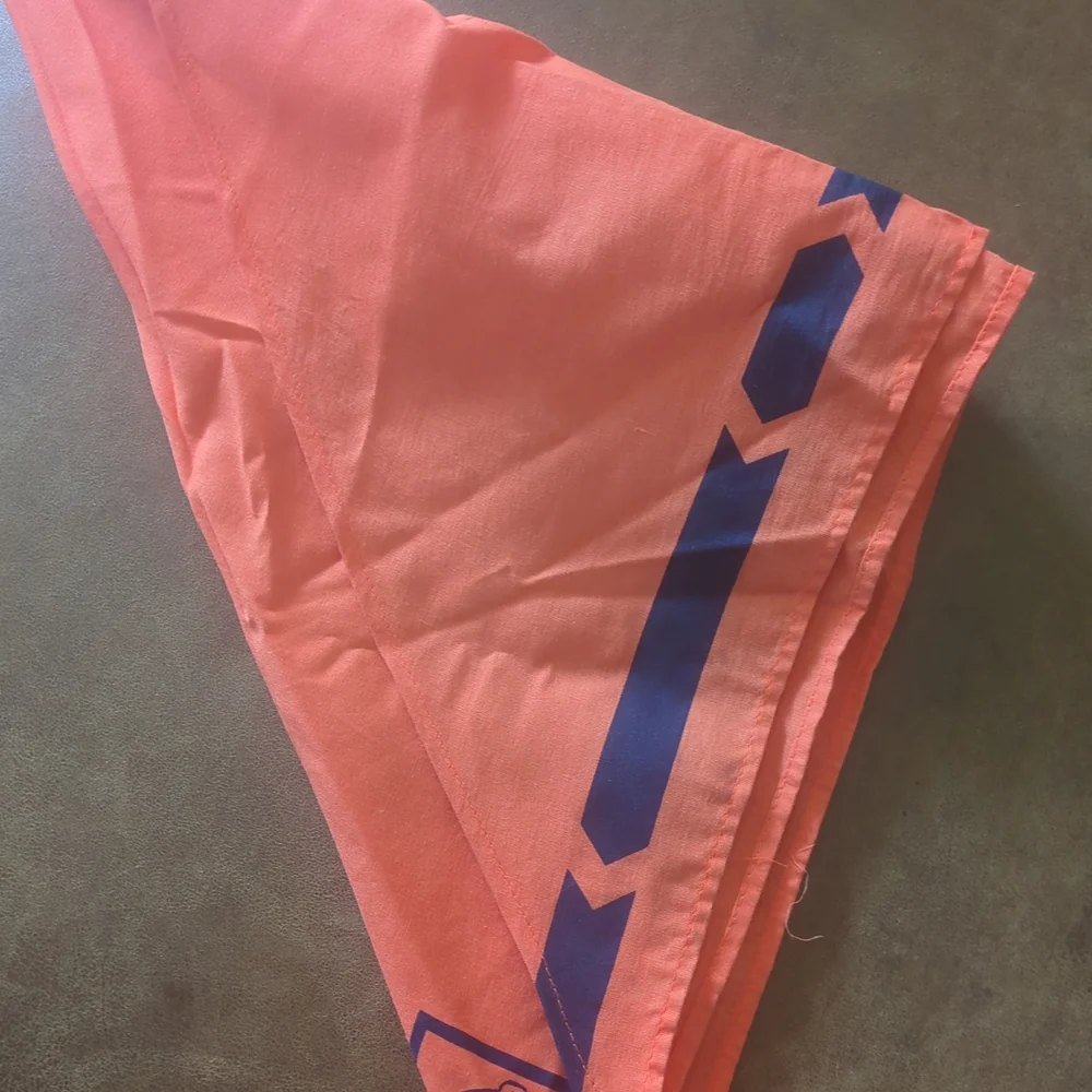 Kids Orange Triangle Bandana Scarf with Navy Graphic